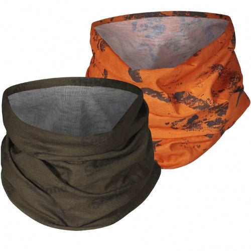 Apaļā šalle Seeland 2-pack Pine Green/InVis, Oranža
