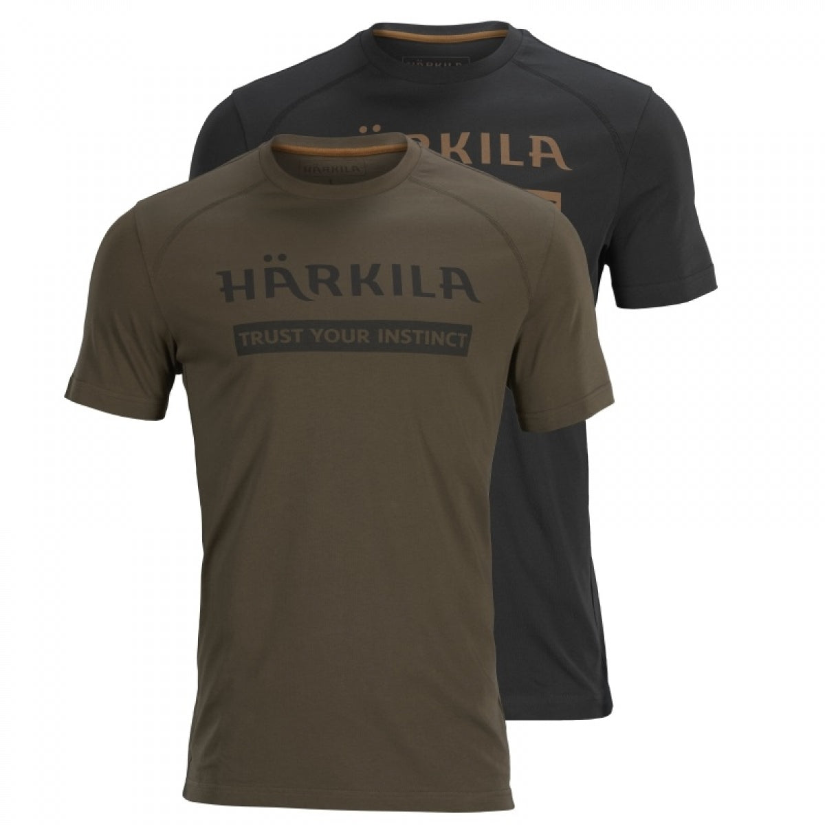 T-krekls HARKILA logo 2 gab., Vītolu zaļš/Melns
