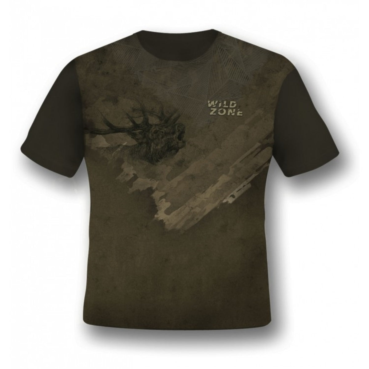 T-krekls Wild Zone ar rēcošu briedi M-269-1913, Brūns