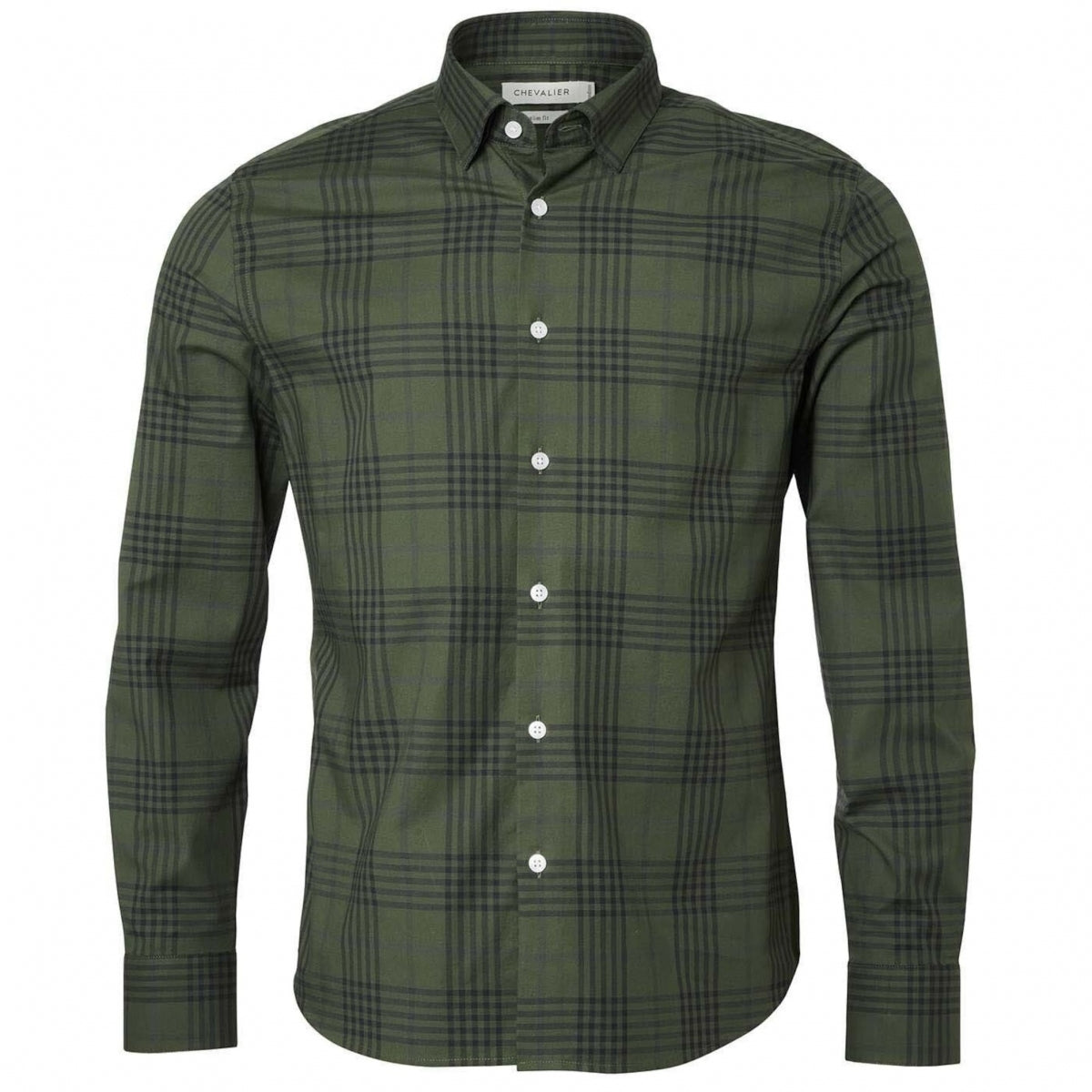 Krekls CHEVALIER Carlton Contemporary Fit Checked, Meža tumšs