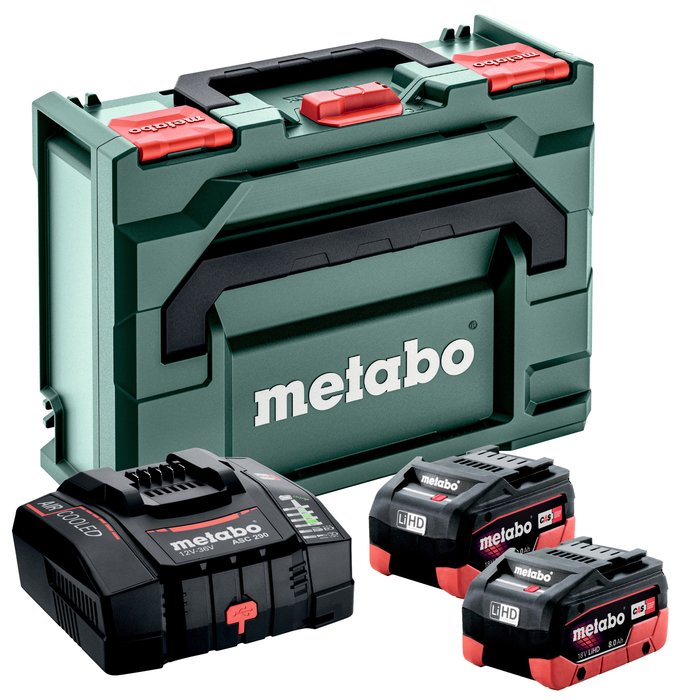 Metabo Basic Set 2 x LiHD 8.0 Ah, ASC 290 and Metabox 145