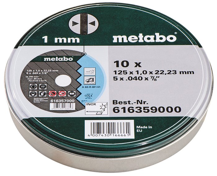 Metabo Cutting Disc SP 125 x 1.0 x 22.23 mm Inox TF41