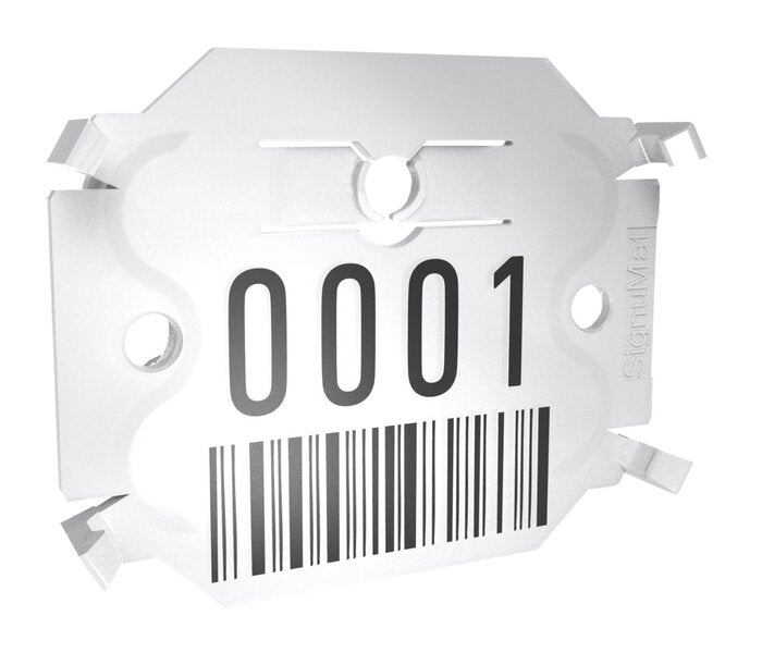 Signumat Arbo Tag Resistant White Plastic Platelets with Steel Nails