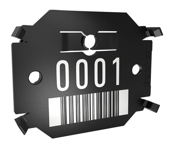 Signumat Arbo Tag Barcode Black Plastic Platelets with Steel Nails