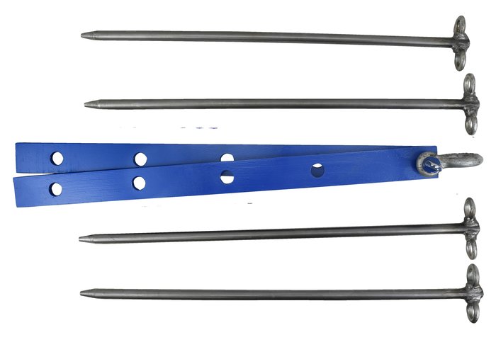 Field anchoring for rope or cable winches