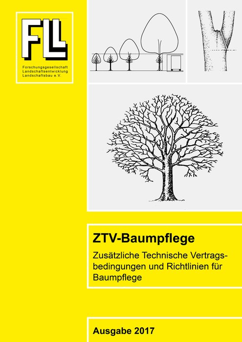 Broschüre ZTV Baumpflege 2017 (Additional technical contract conditions for tree care brochure 2017) Text in German.