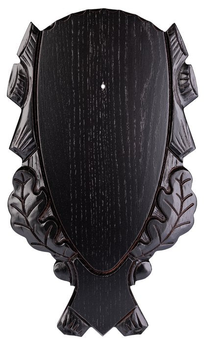 Carved Dark Oak Trophy Shield for Red Deer