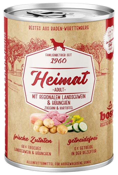 Bosch Heimat Adult dogfood with regional pork and chicken