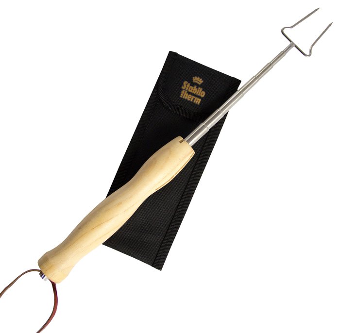 Telescopic BBQ Fork with Wooden Handle and Bag