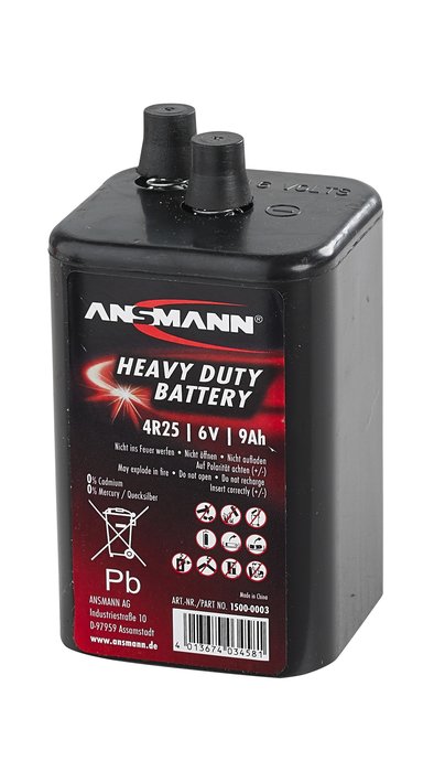 Battery 4R25, 6V, 9 Ah