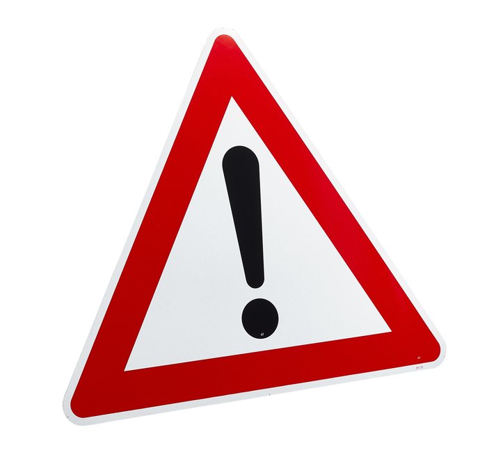 Warning sign Danger Zone (German text "Achtung Gefahrenstelle")