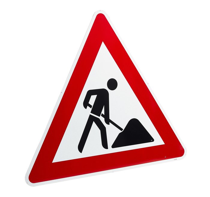 Sign - Road Works, reflective