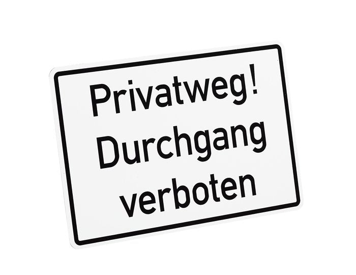 Supplementary Sign - Private Road No Entry (in German)