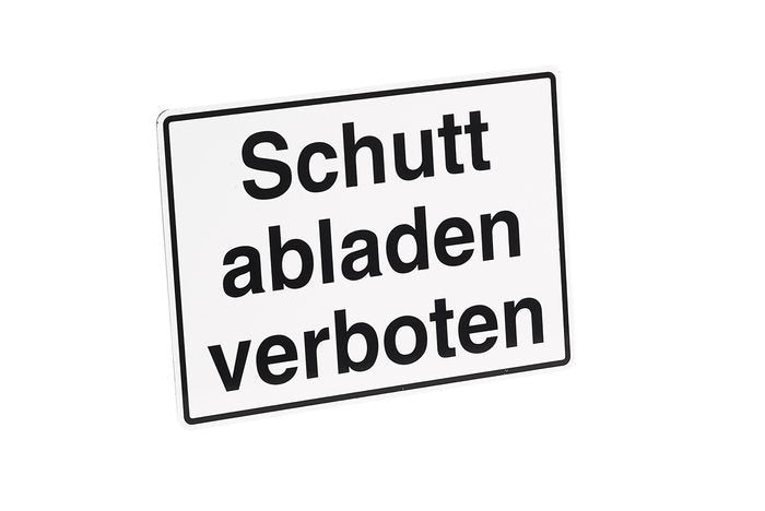 Supplementary Sign - No Dumping (in German)