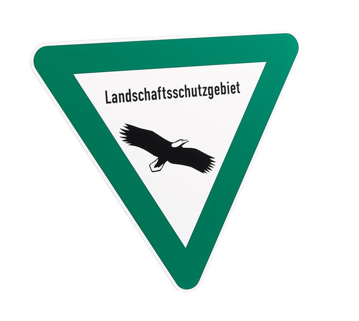 Sign with German Text "Landschaftsschutzgebiet" (Protected Area)