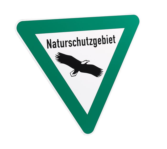 Sign with German text "Naturschutzgebiet" (Nature Reserve)