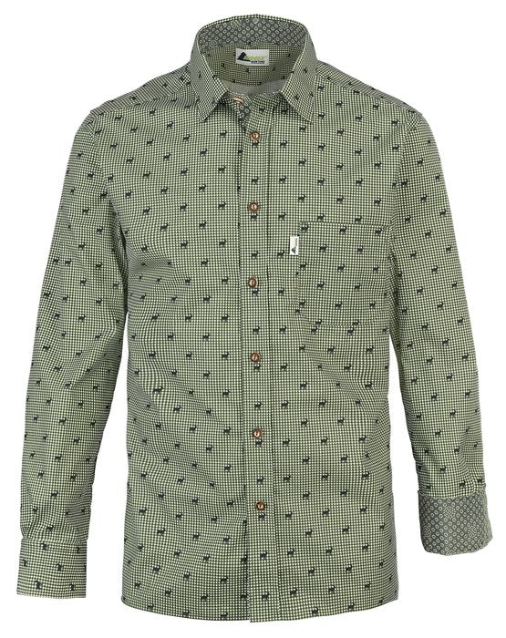 Skogen Men's Red Deer Stag Long Sleeve Shirt