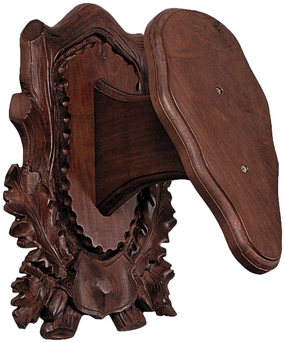 Carved Dark Mouflon Trophy Shield