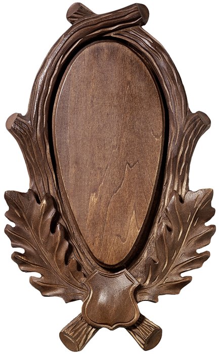 Carved Dark Fallow Deer Trophy Shield