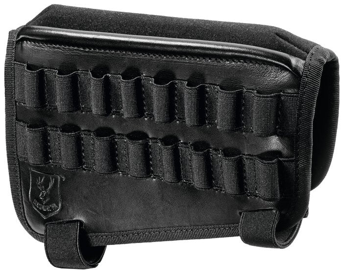 Riserva Cheek Riser in Black Leather with Cartridge Holders