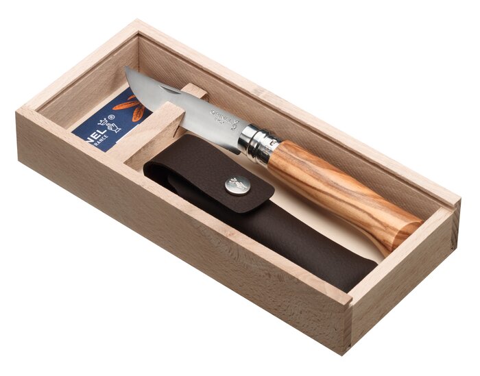 Opinel No. 8 Olive Knife in a Gift Set