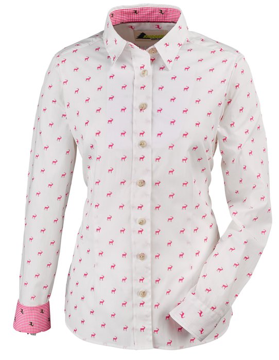 Skogen Ladies' Long Sleeve Blouse with a Stag Motif