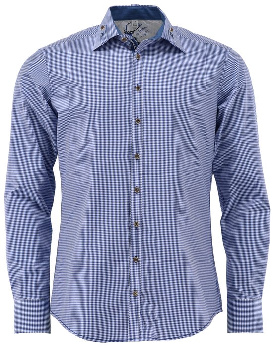 OS-Trachten Men's Slim Fit Long Sleeved Shirt