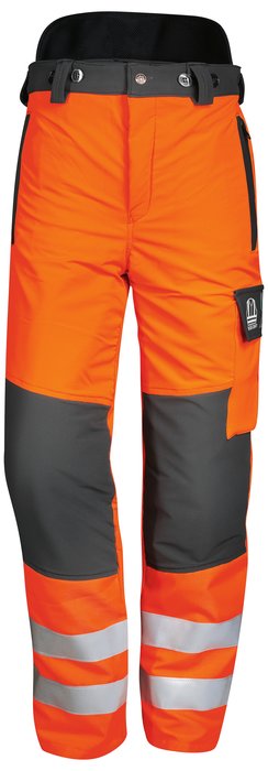 Neon orange, stretch cut protection trousers
