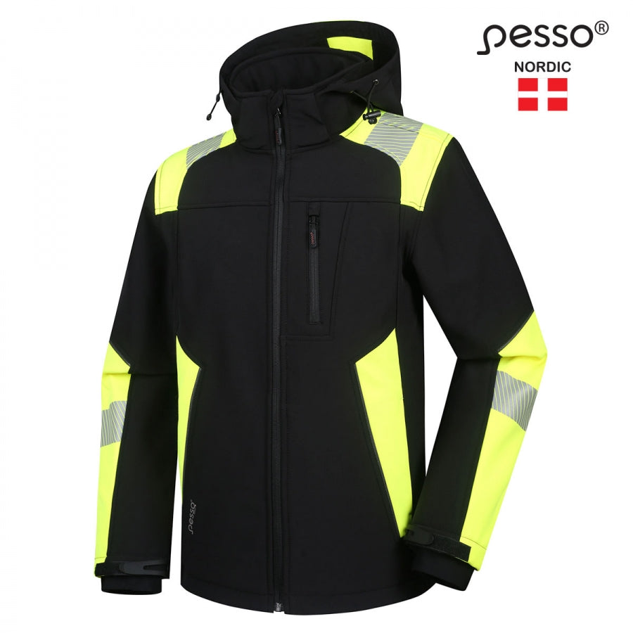 Jaka SoftShell Pesso Astra, Melna/Dzeltena