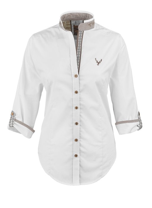 OS-Trachten stand-up collar long sleeve blouse