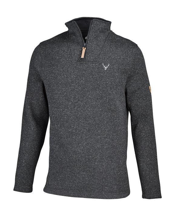 OS Trachten knitted fleece half-zip pullover