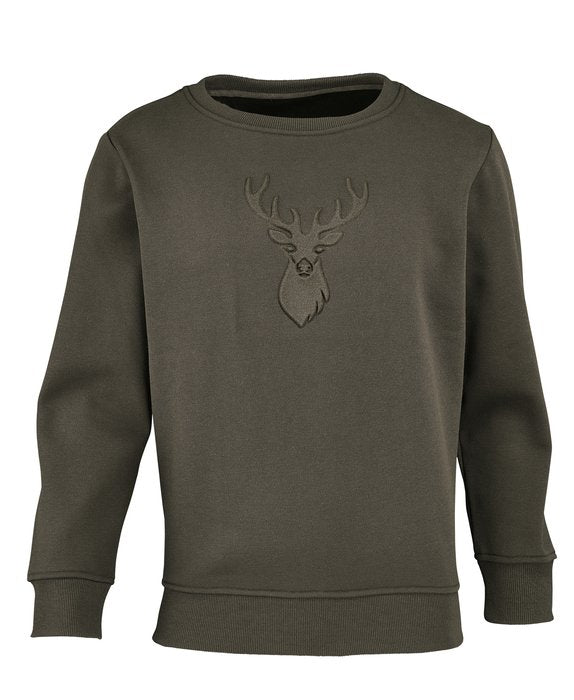Hubertus John Men's Pullover with an Embossed Stag's Head