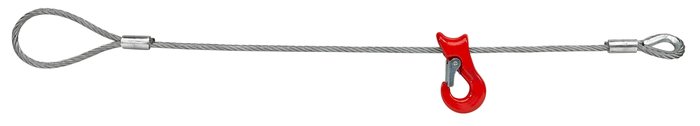 Nordforest Wire Cable Strop with Thimble, Loop and Slide Hook 14 mm