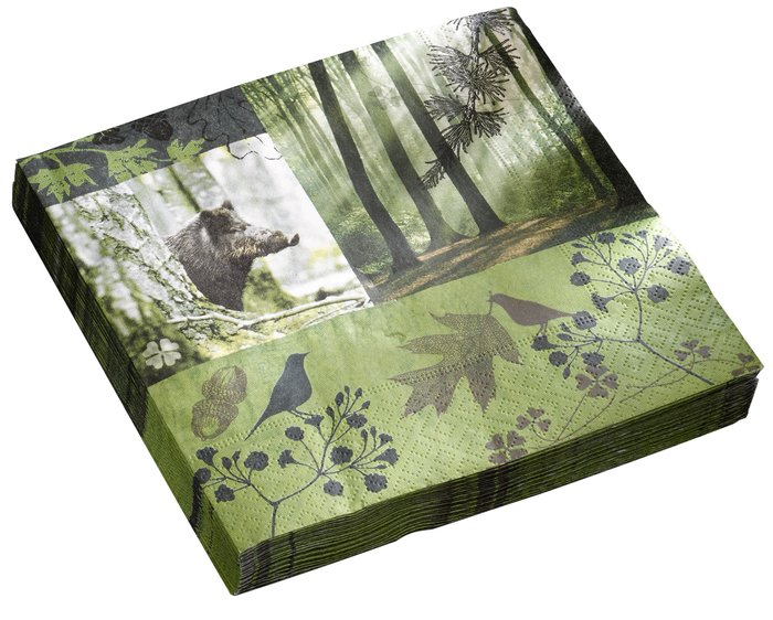 Serviettes with a Forest Motif