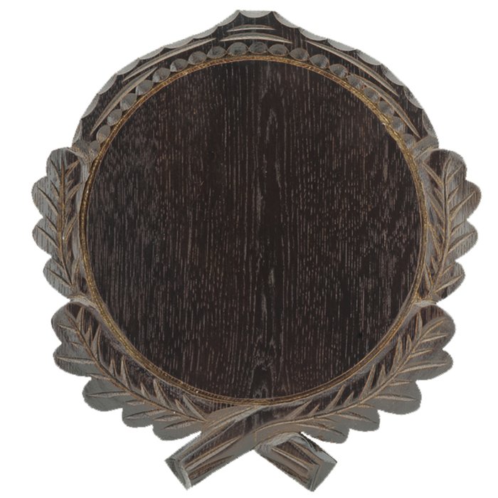 Carved Wild Boar's Tusks Shield, dark