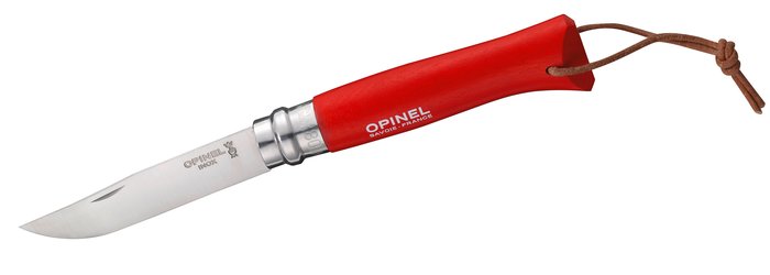 Opinel No. 8 Pocket Knife with Leather Lace