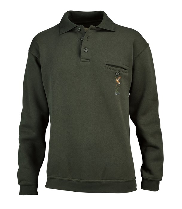 Hubertus Men's Sweatshirt with Polo Shirt Collar
