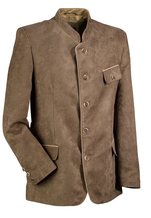 OS Trachten Suede Leather Look Janker Jacket