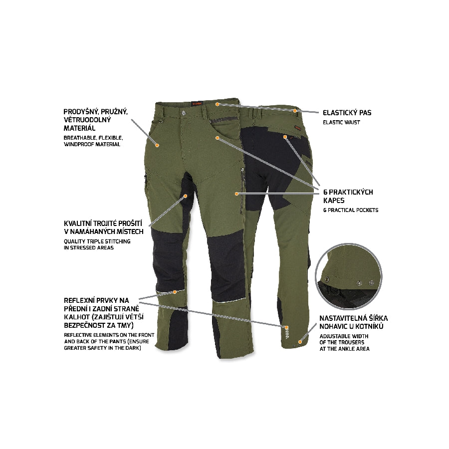 Elastīgas bikses Promacher Fobos, Khaki