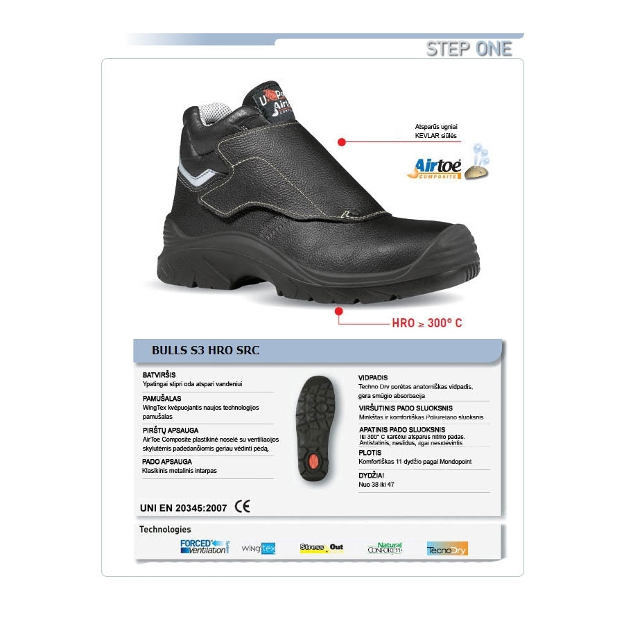 Drošības metinātāja apavi Bulls S3