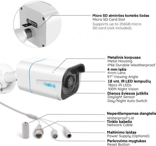 Drošības kamera Reolink RLC-810A 4K PoE
