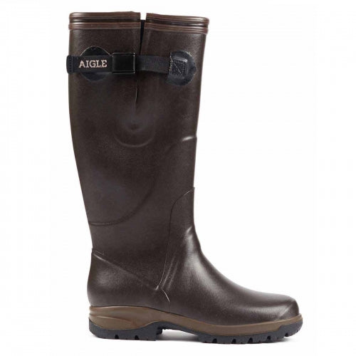 Gumijas zābaki Aigle TERRA PRO lauksaimniecības platām pēdām, Brūni