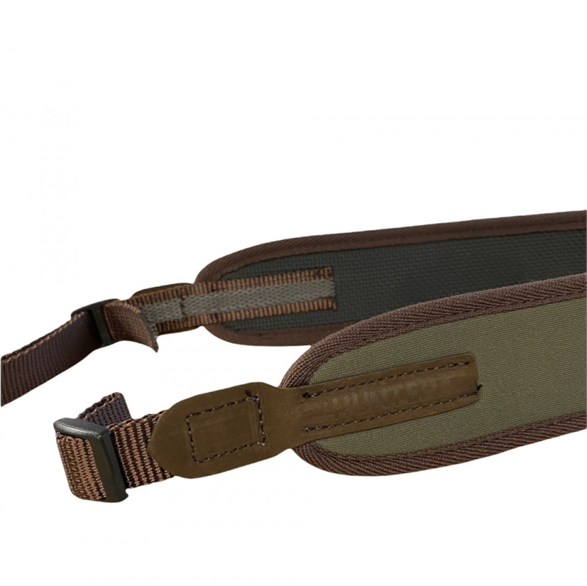 Ieroča siksna Huntera 79-110 cm, Zaļa ar zamšādas ādas detaļām