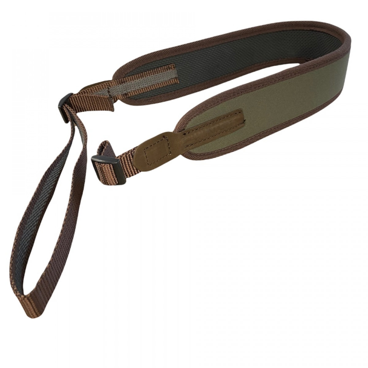 Ieroča siksna Huntera 79-110 cm, Zaļa ar zamšādas ādas detaļām