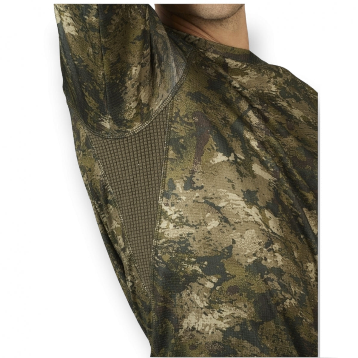 T-krekls SEELAND Active Camo L/S InVis, Zaļš