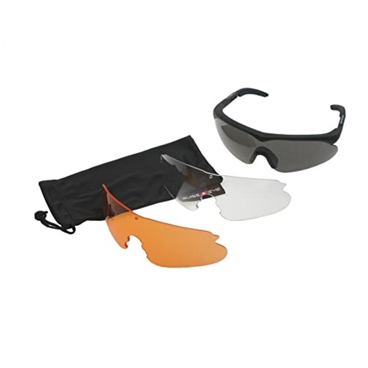 Šaušanas brilles SWISSEYE Raptor, Melns gumijas rāmis, stikliņš dūmu (10161)