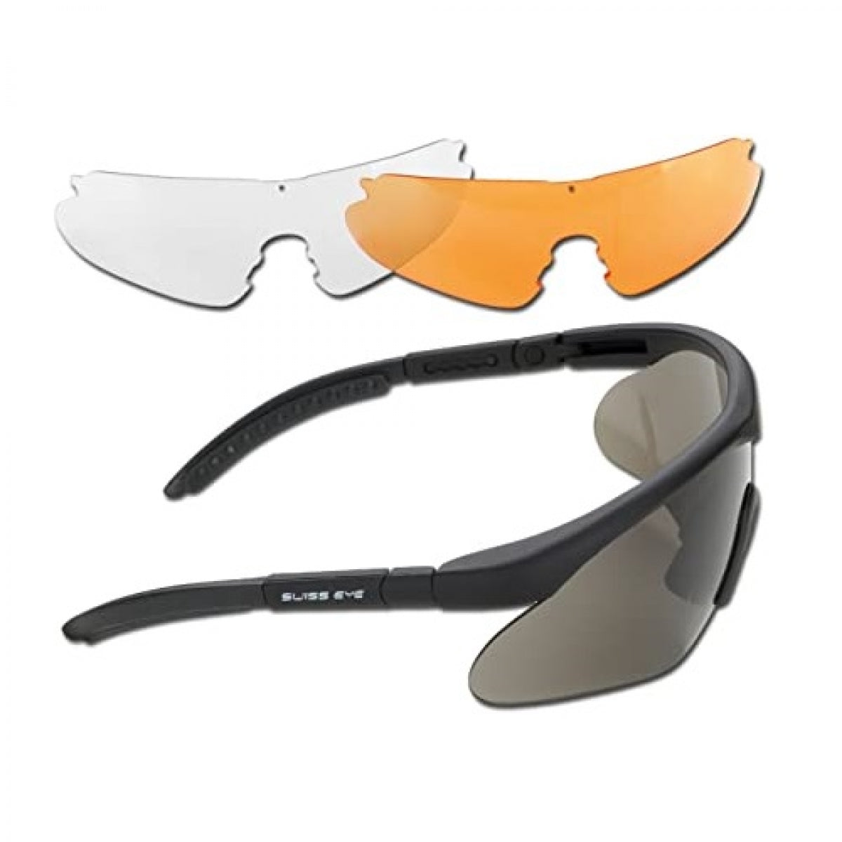Šaušanas brilles Swiseye Stingray incl. RX, Melns gumijas rāmis, stikliņš dūmu