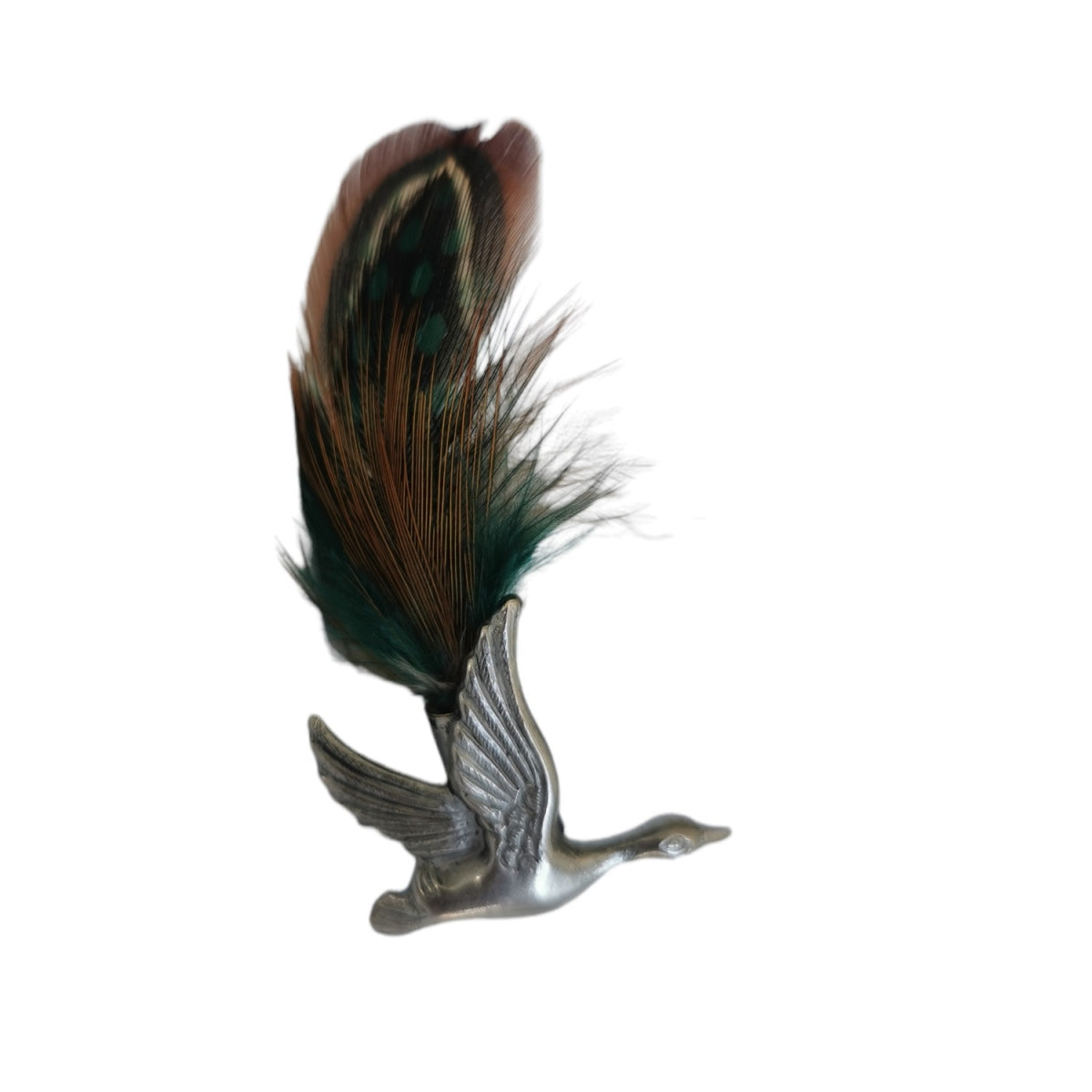 Piespraude ar spalvas un pīles motīvu