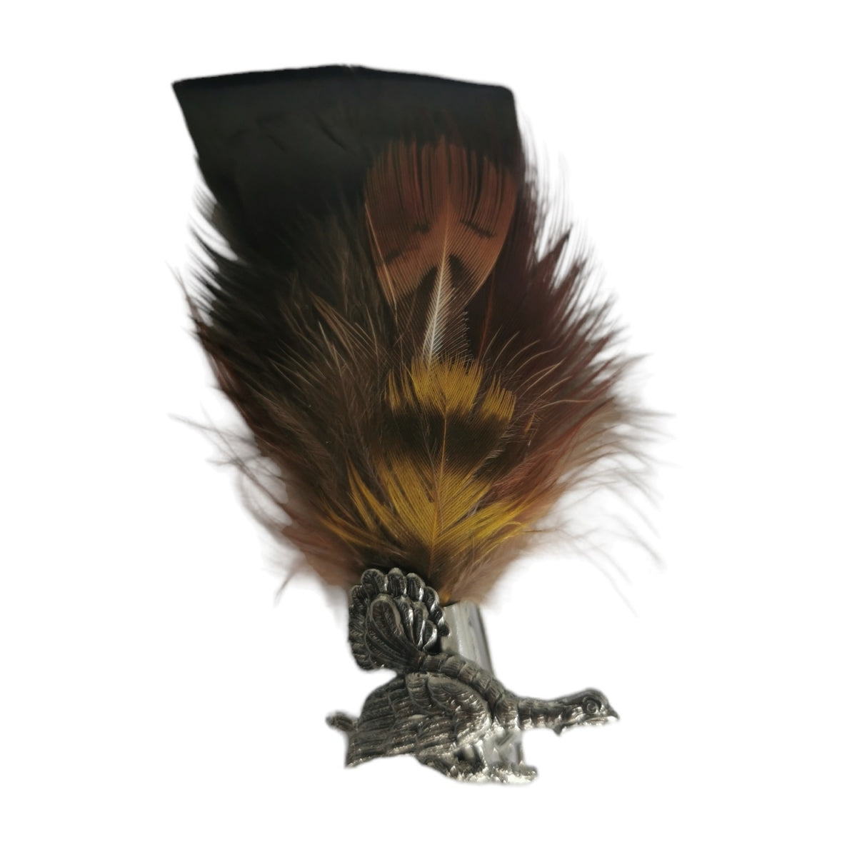 Piespraude ar spalvas un fazāna motīvu