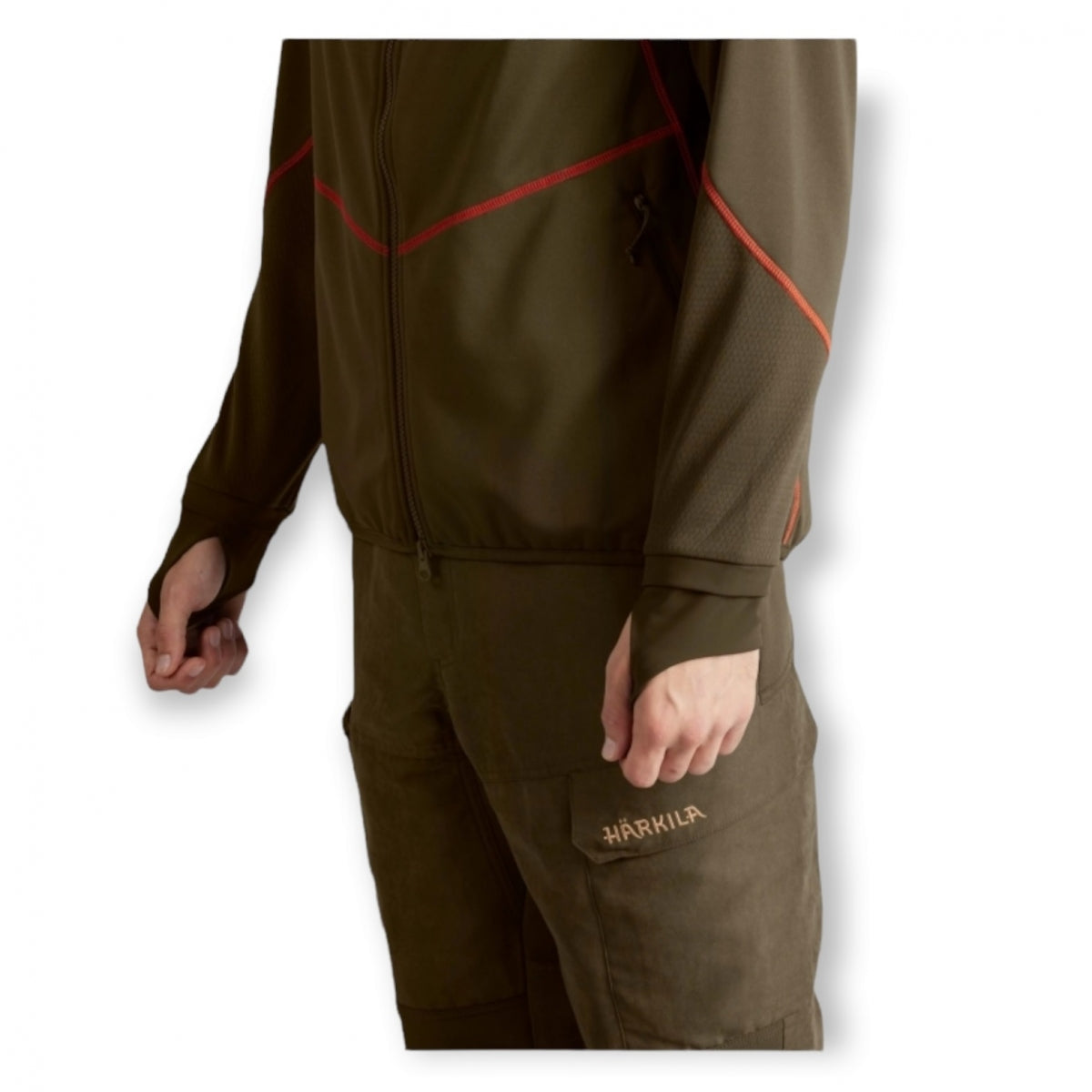 Vilnas jaka HARKILA Scandinavian, Vītolu zaļa/Ēnu brūna